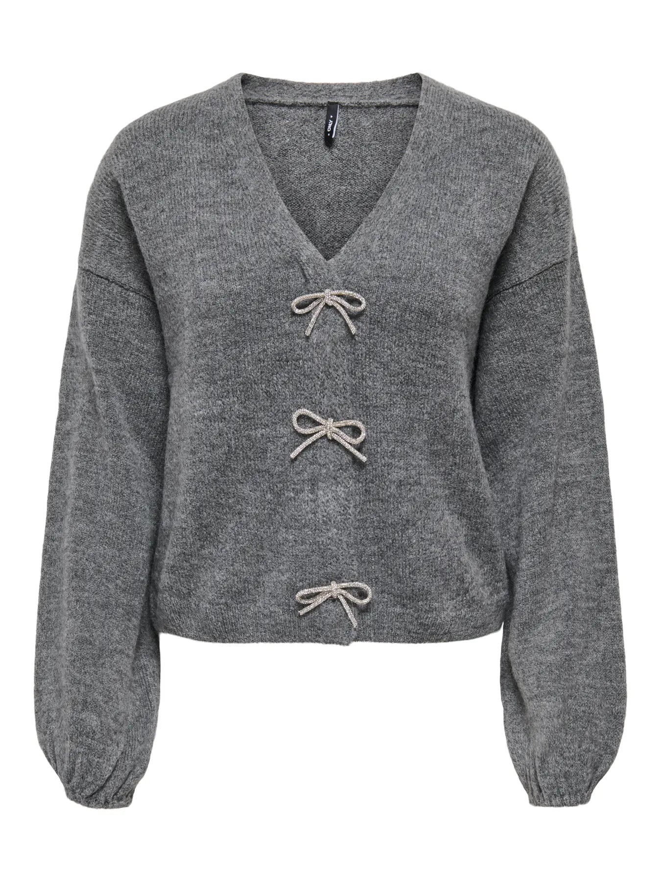 Sparkly Bow Cardigan Charcoal – The Edit