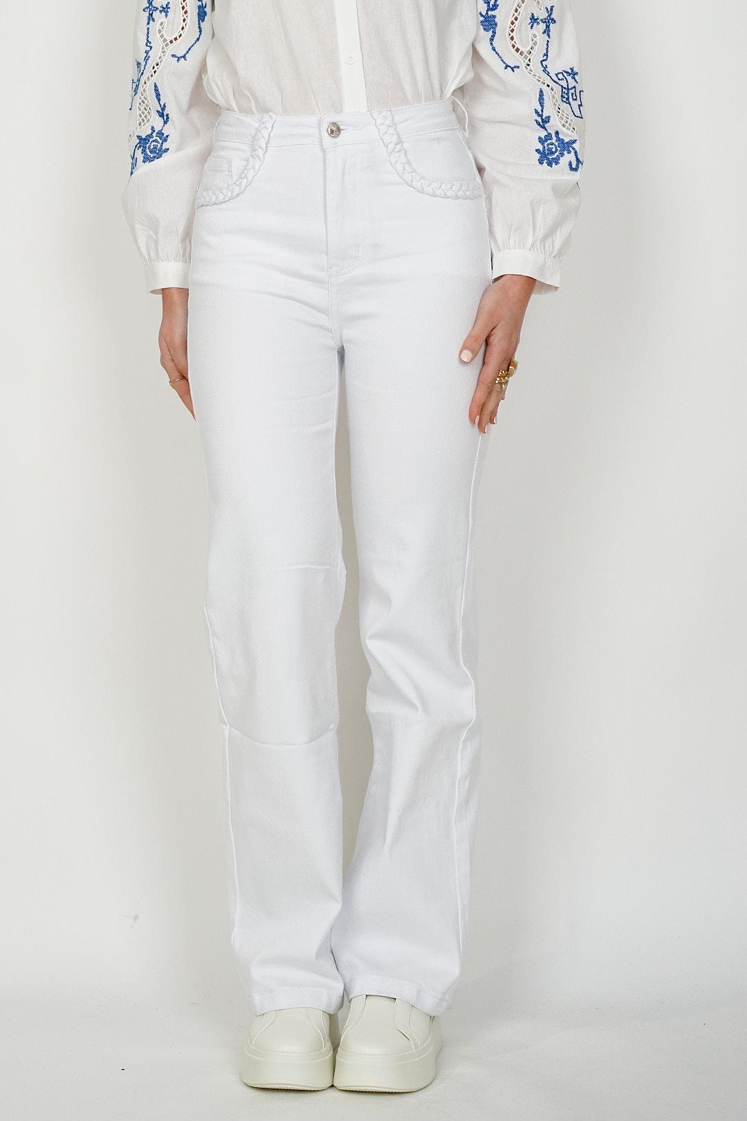 Plait Jeans White