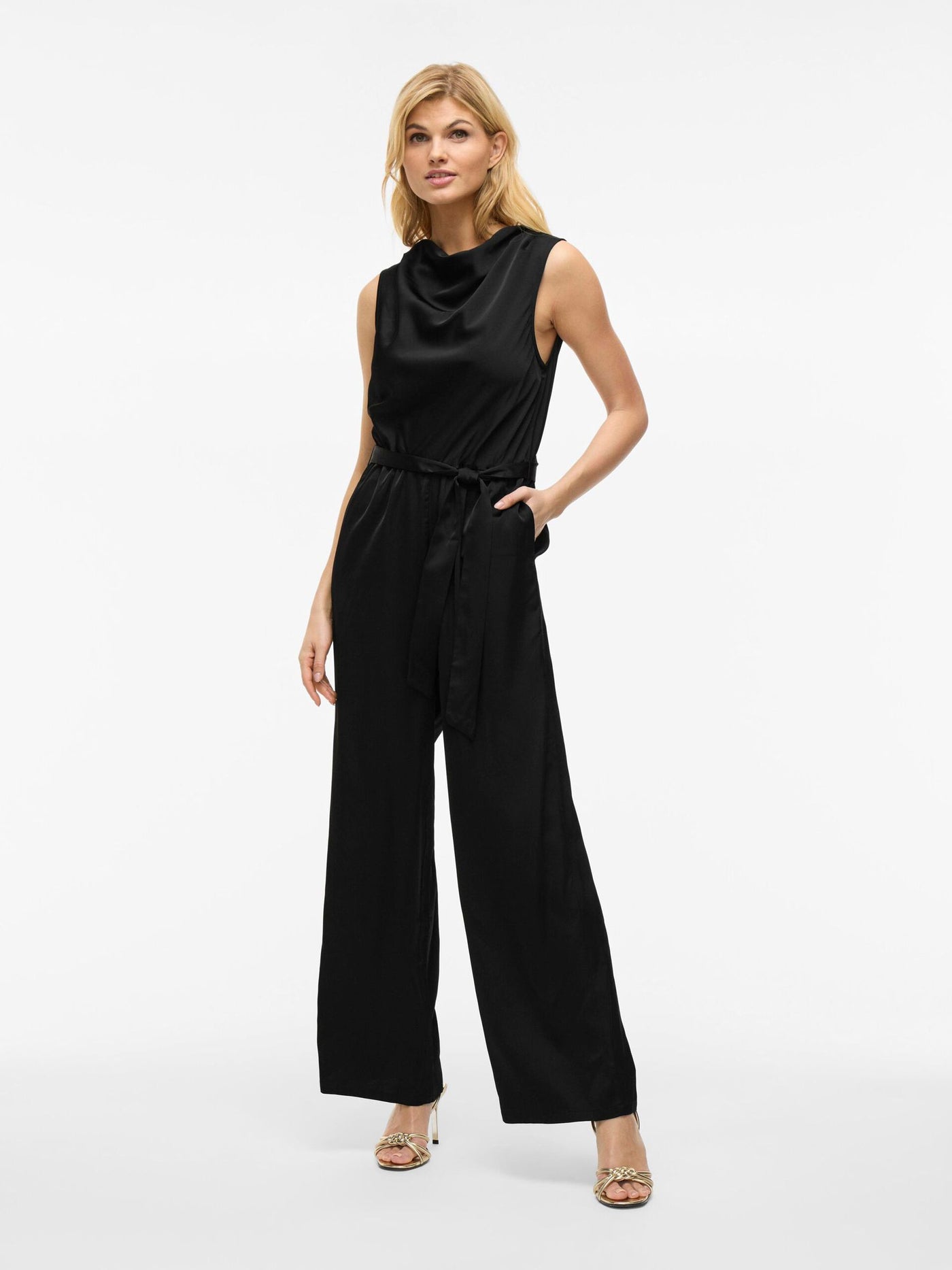 Satin Jumpsuit Black
