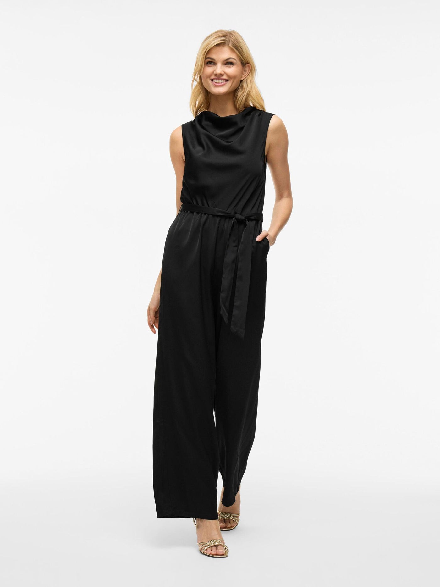 Satin Jumpsuit Black