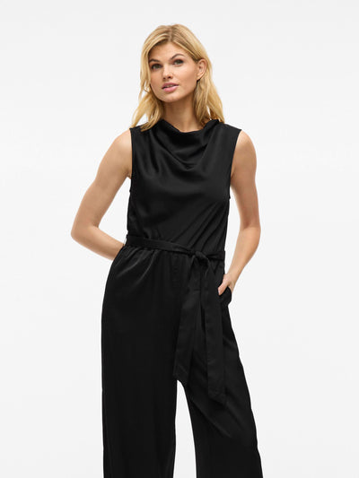 Satin Jumpsuit Black