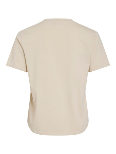 Black Crochet Trim Tee Cream