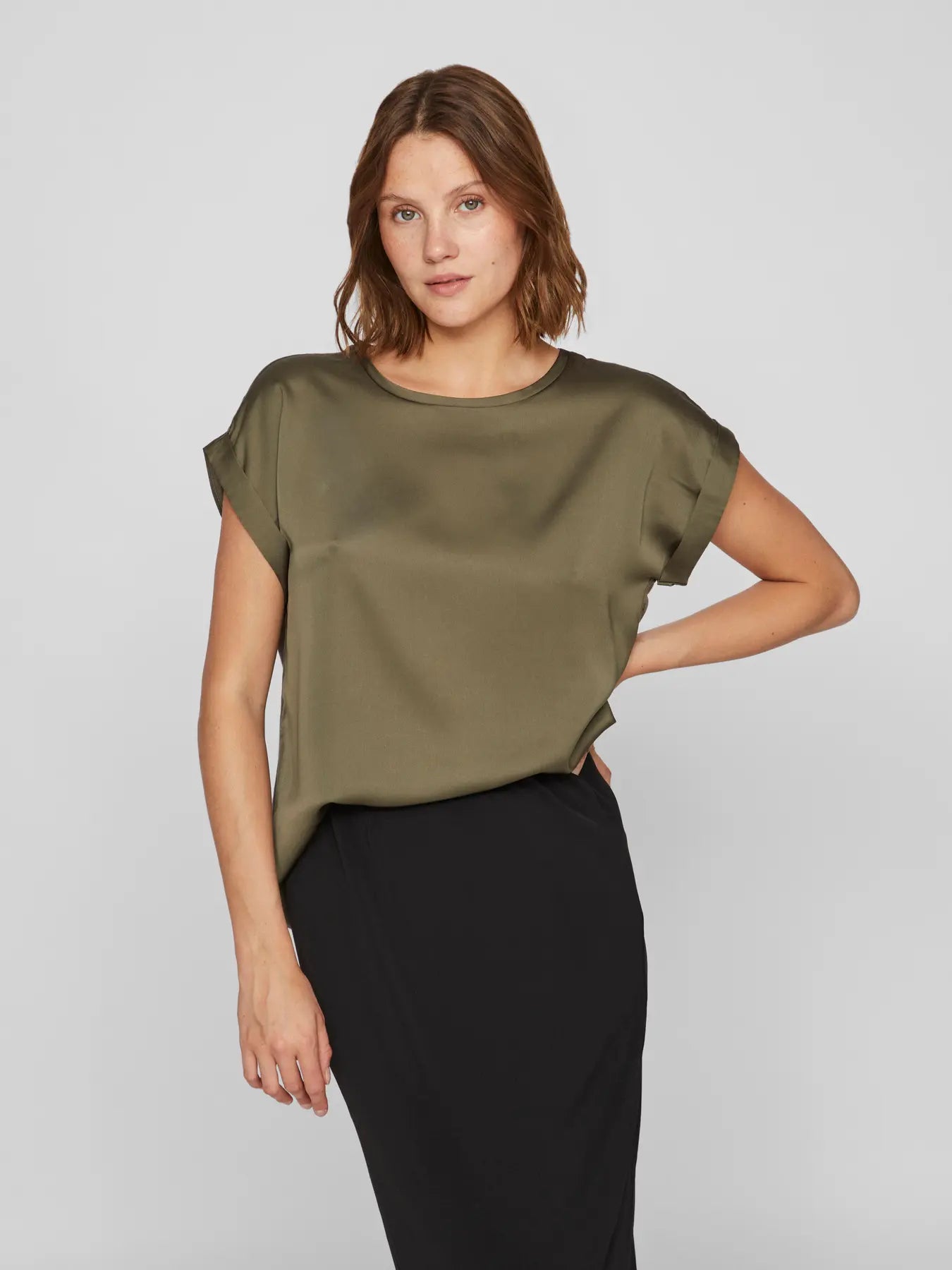 Satin Tee Khaki