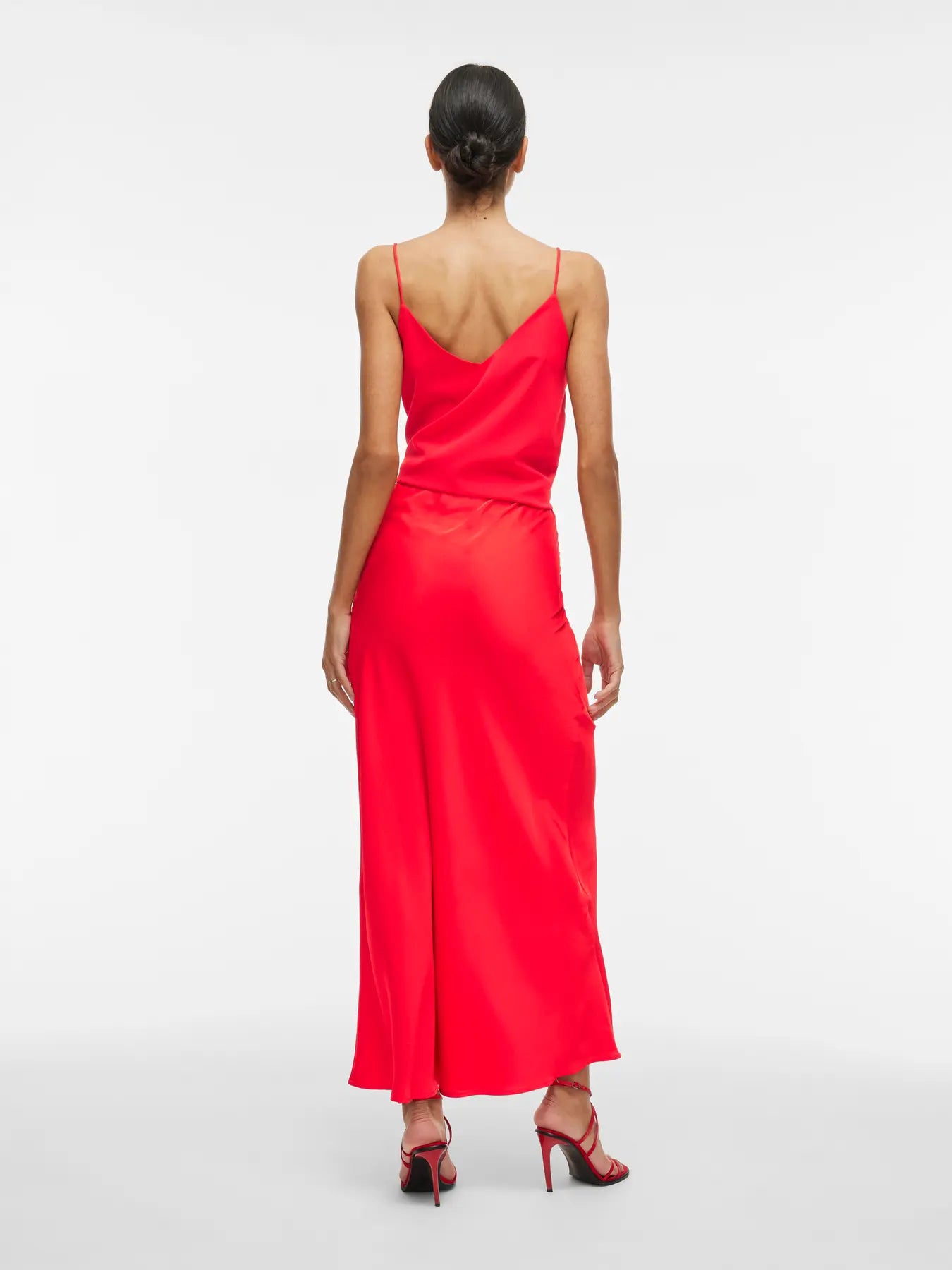 Maxi Satin Skirt Red