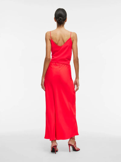 Maxi Satin Skirt Red