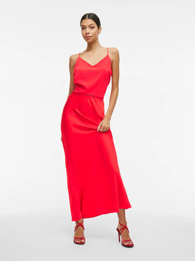 Maxi Satin Skirt Red