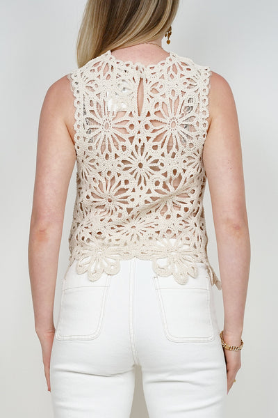 Leini Crochet Top Beige