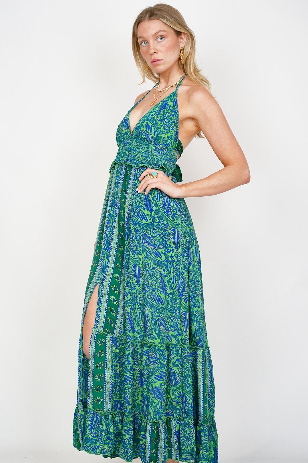 Clementine Maxi Dress Peacock