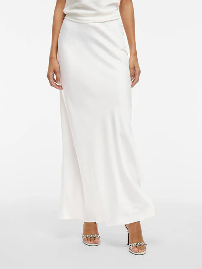 Maxi Satin Skirt White
