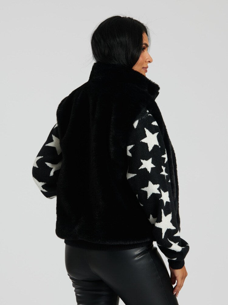 Faux Fur Gillet Black
