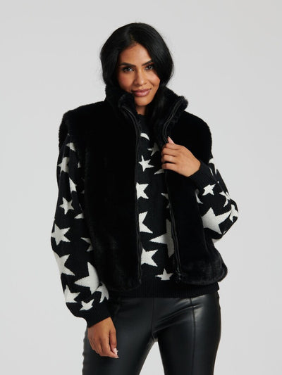 Faux Fur Gillet Black