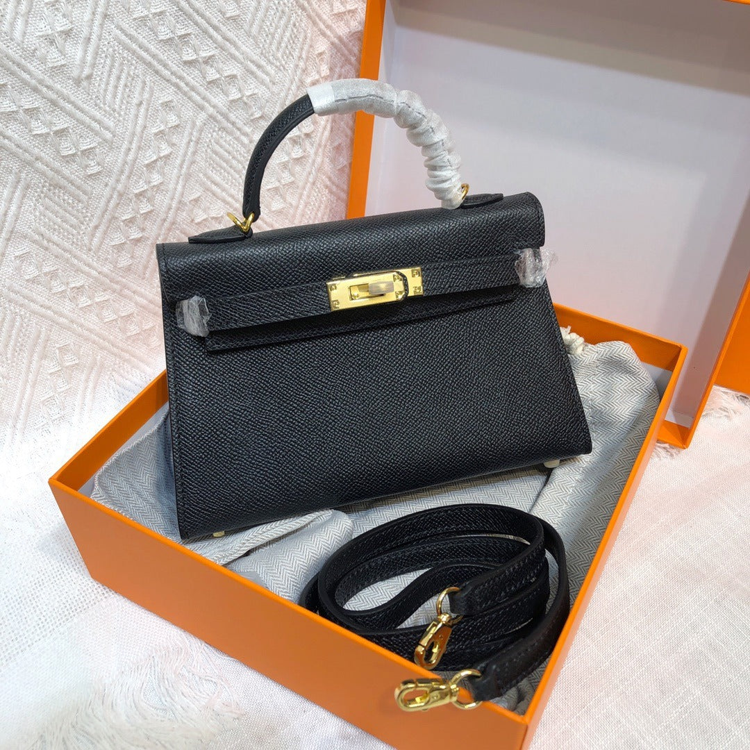 K22cm Kelly Bag Black