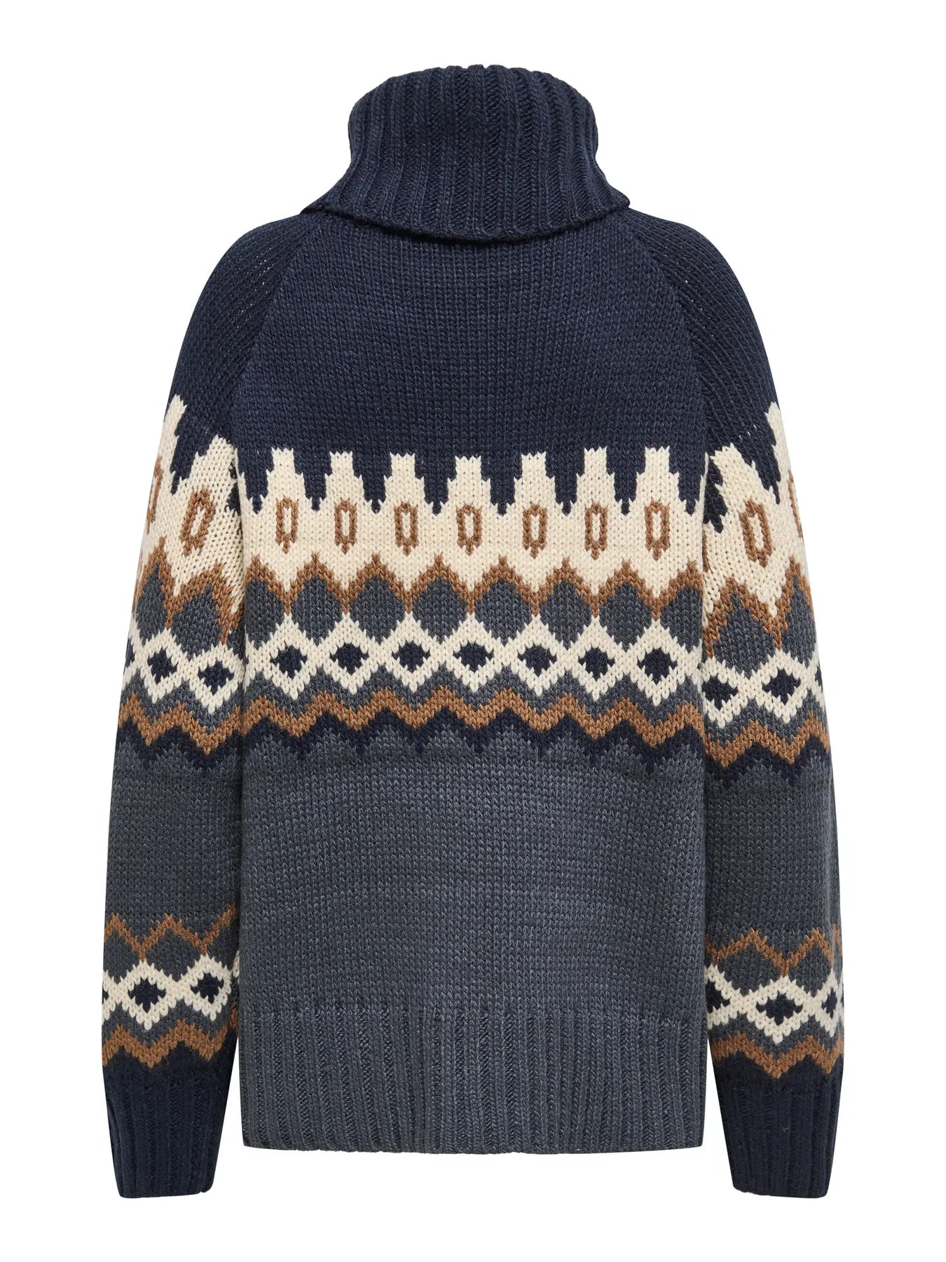 Rock Roll Neck Jumper Blue