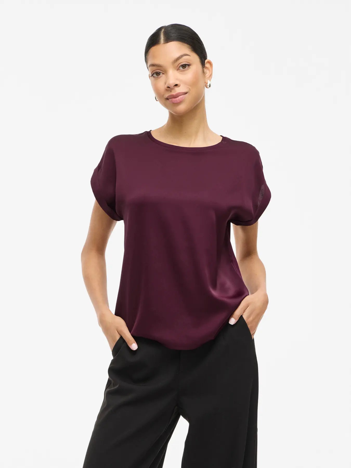 Satin Tee Plum