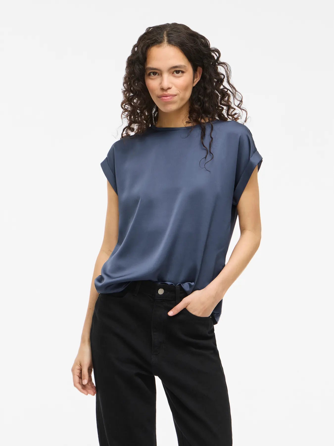 Satin Tee Petrol