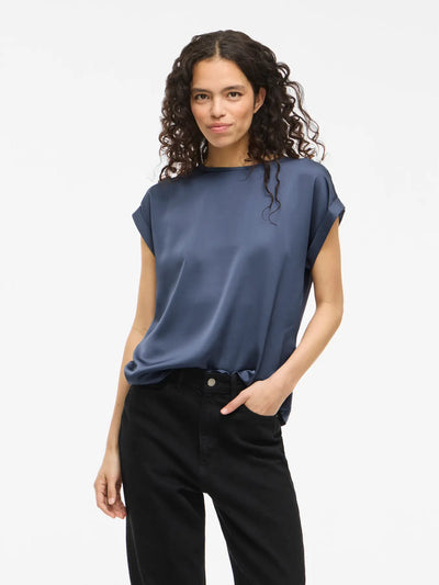 Satin Tee Petrol