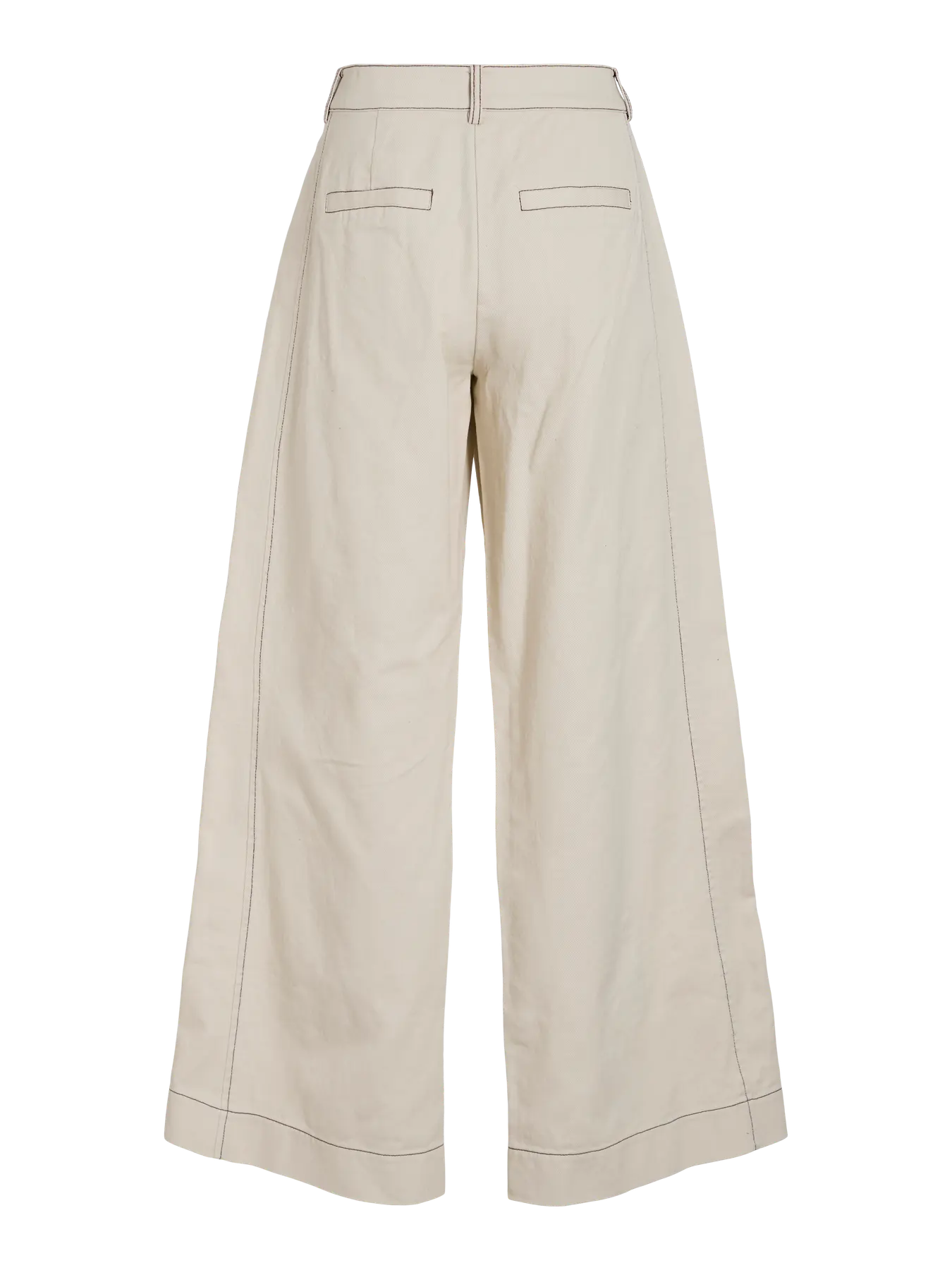 Vila Contrast Stitch White Trousers