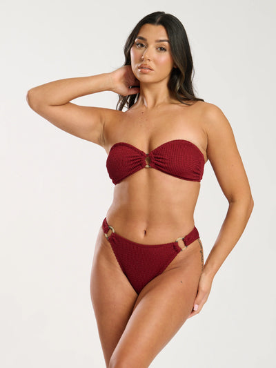 Crinkle Bikini Claret