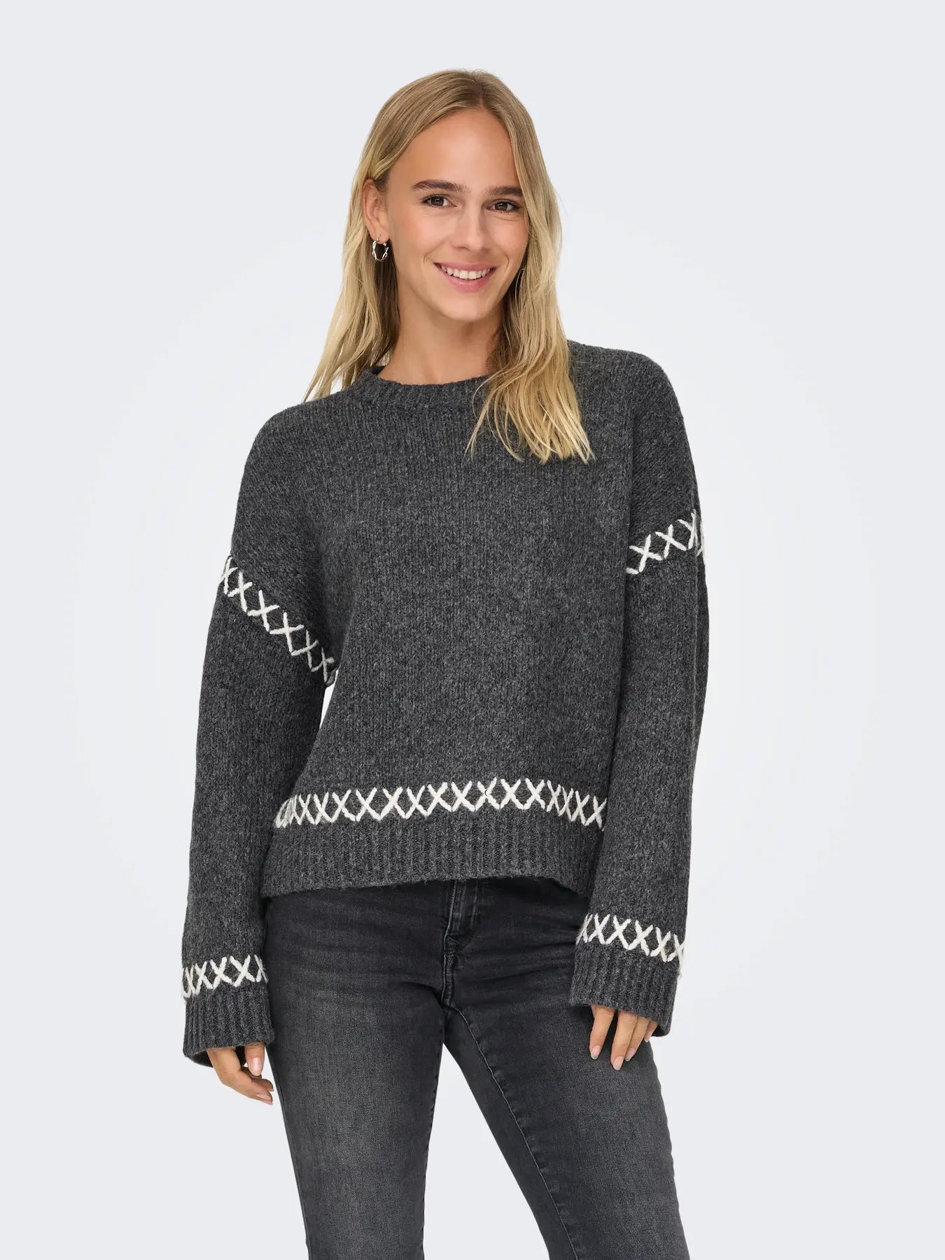 Cross Stitch jumper Grey