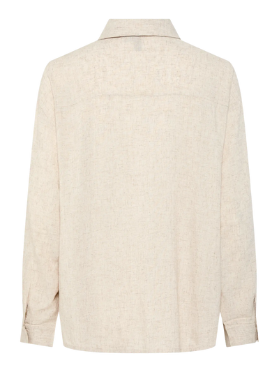 Loose Linen Blouse Beige