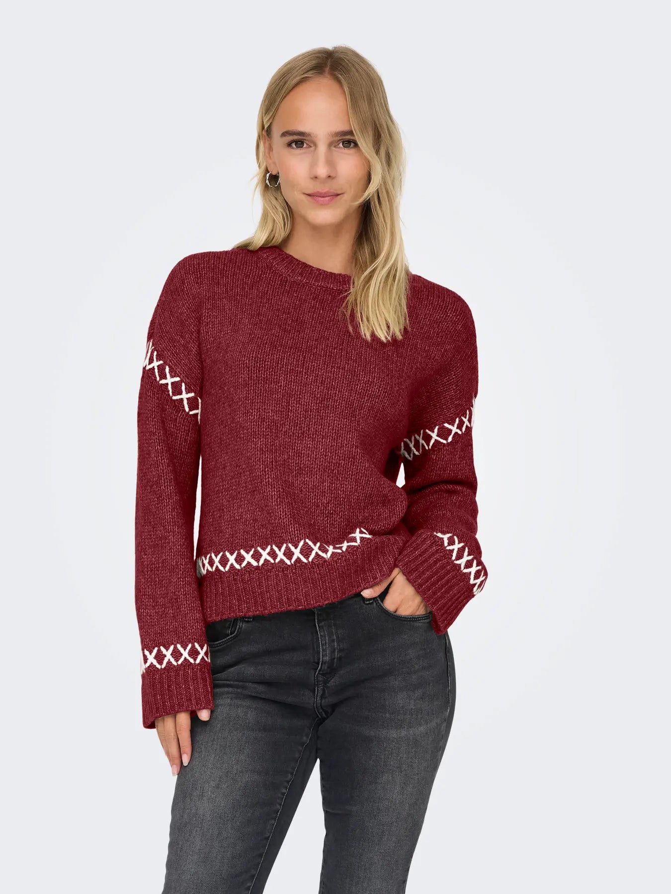 Cross Stitch jumper Red