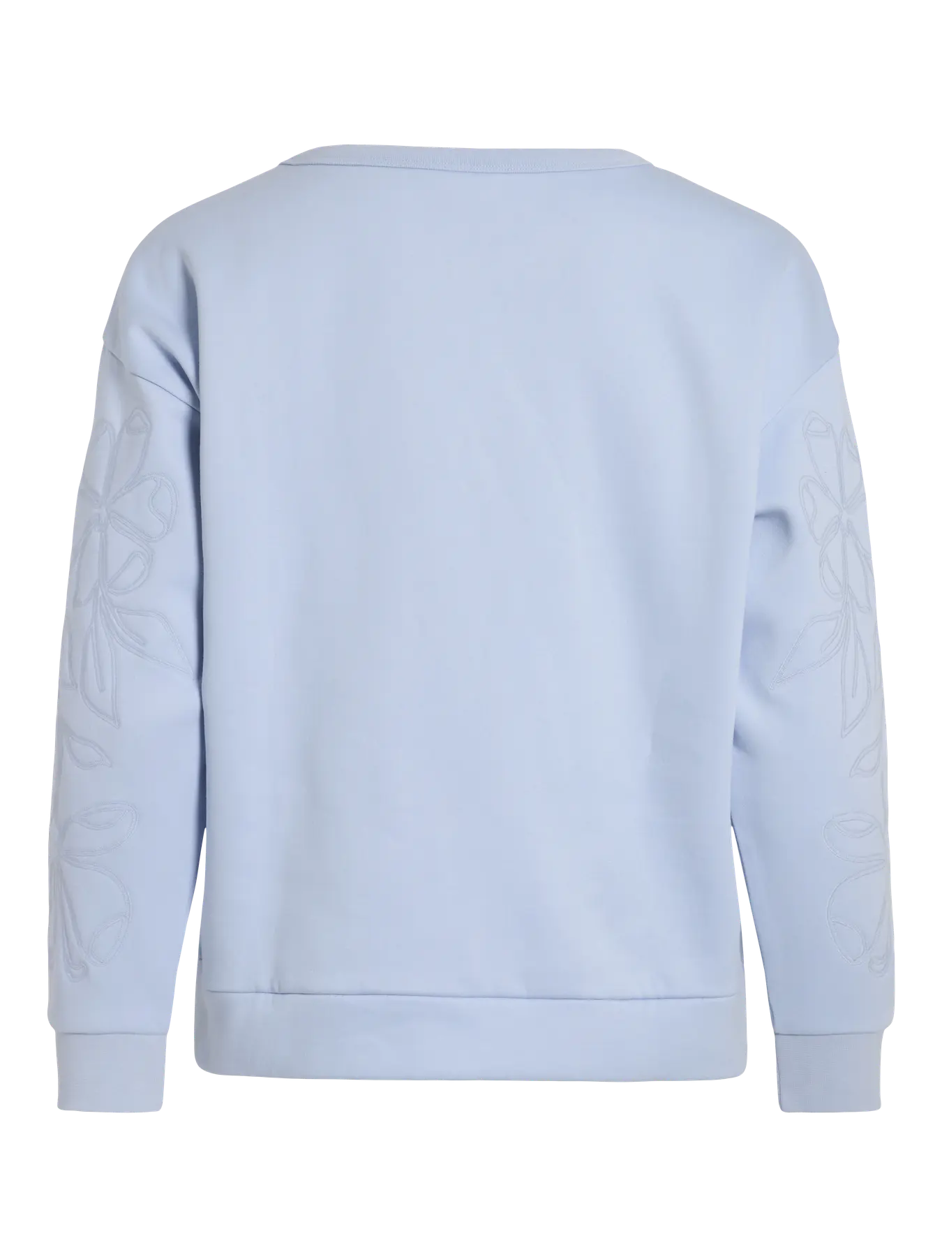 Embroidered Sleeve Sweatshirt Blue