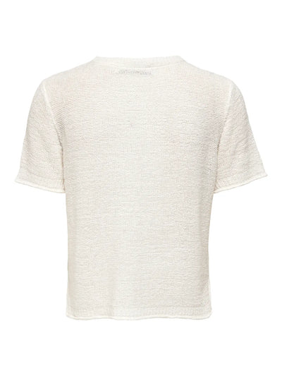 Short Sleeve Knit White