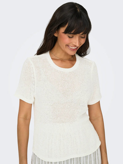 Short Sleeve Knit White