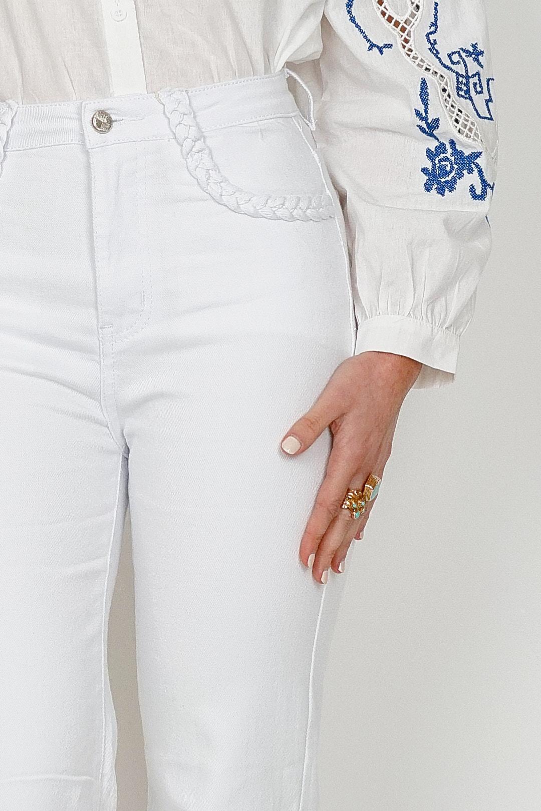 Plait Jeans White