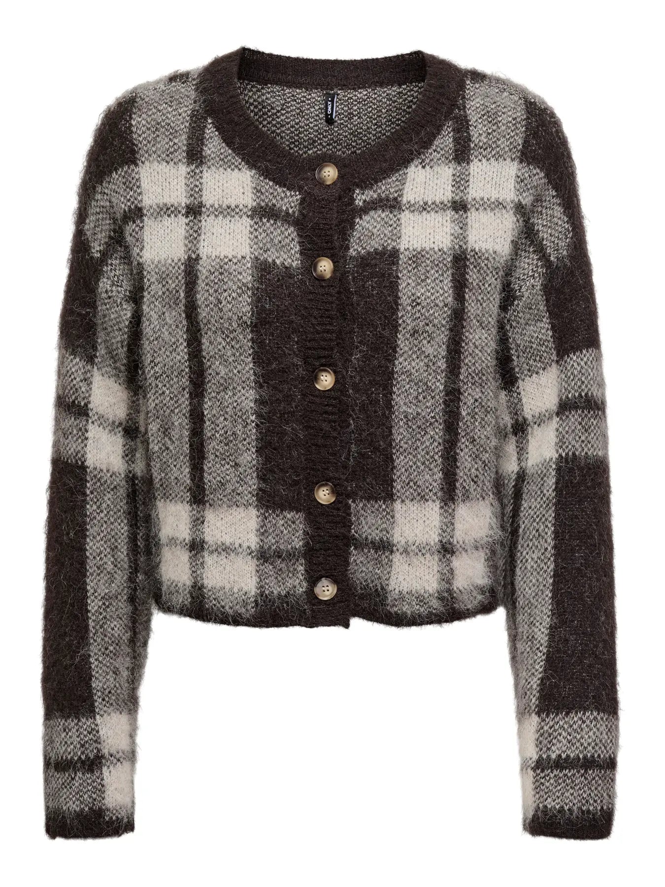Tartan Cardigan Coffee