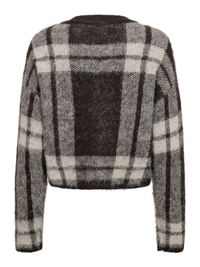 Tartan Cardigan Coffee