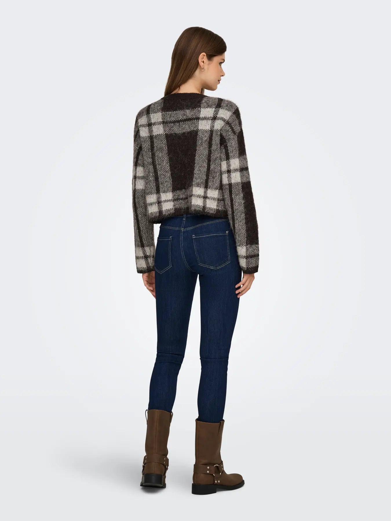 Tartan Cardigan Coffee