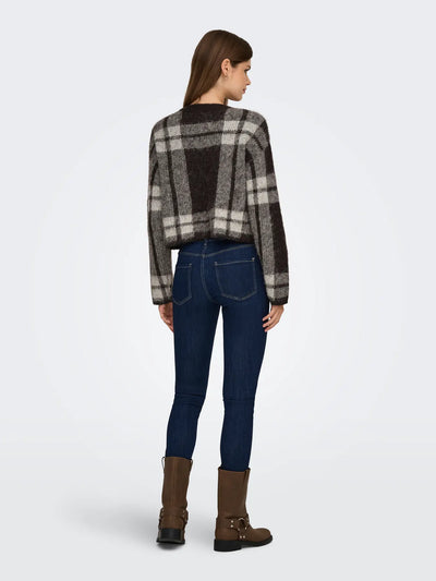 Tartan Cardigan Coffee
