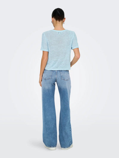 Short Sleeve Knit Blue