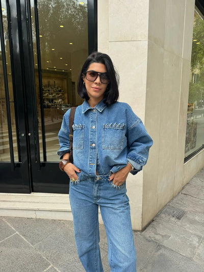 Eyelet Denim Jacket