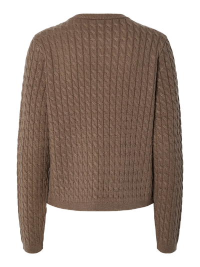 Soft Rope Knit Jumper Brown