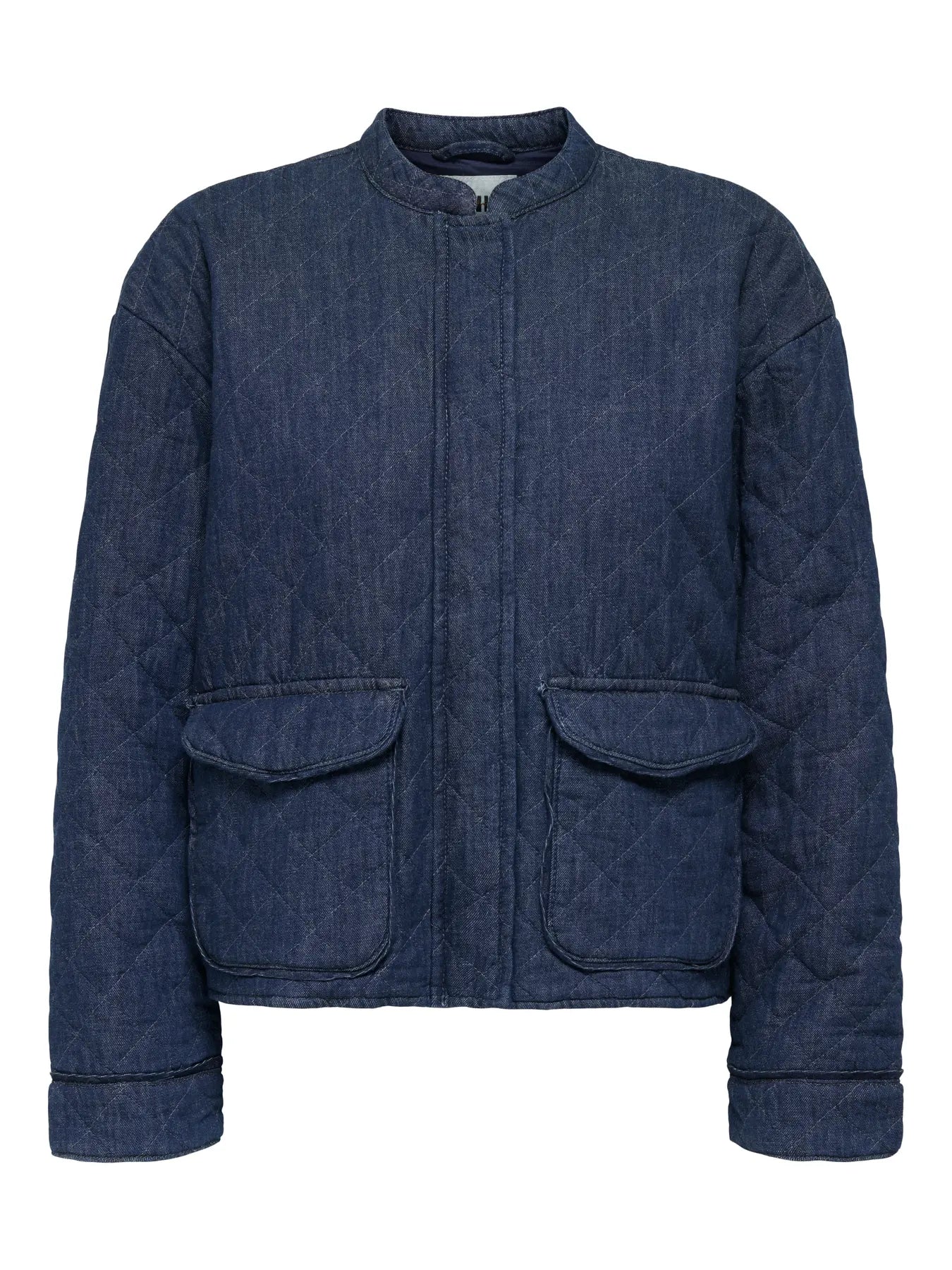 Quilted Denim Bomber Jacket