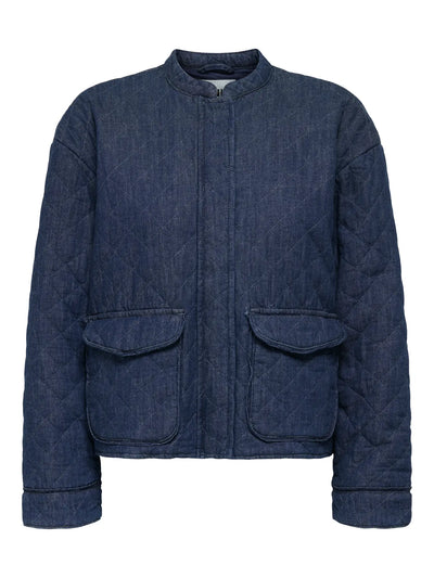 Quilted Denim Bomber Jacket