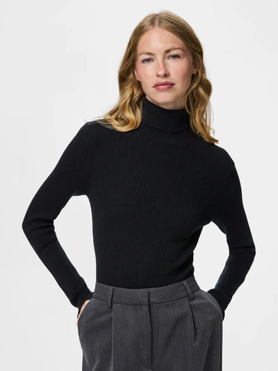 Mira Roll Neck Jumper Black