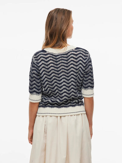 stripe wave cotton cardigan