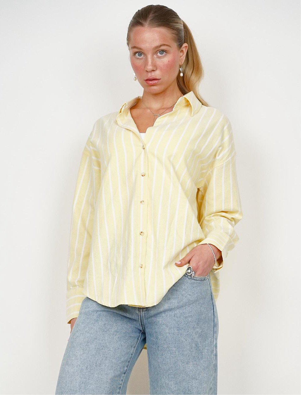Lemon Pinstripe Blouse