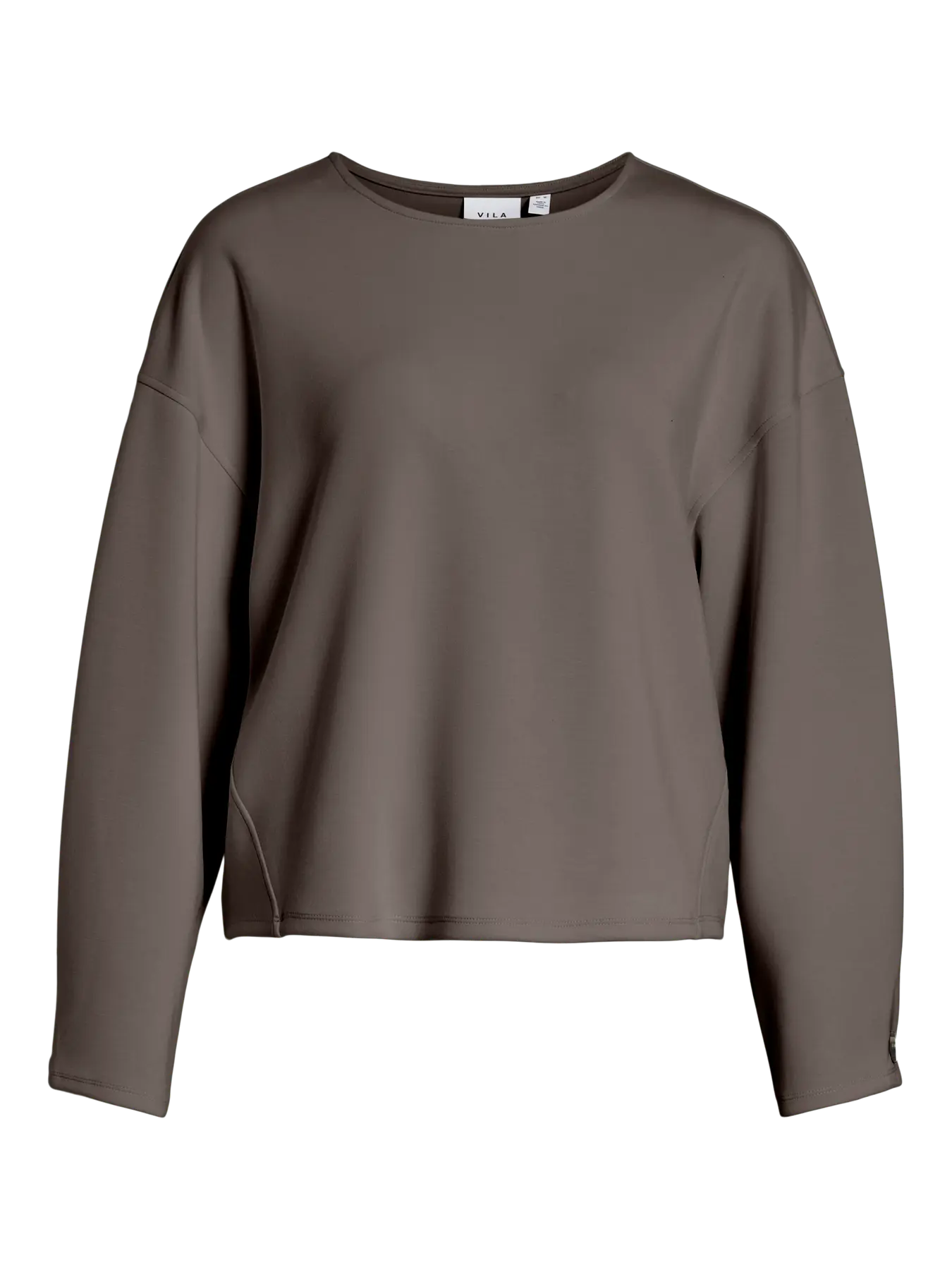 Crew Neck Scuba Sweatshirt Taupe