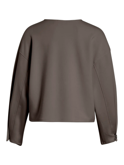 Crew Neck Scuba Sweatshirt Taupe