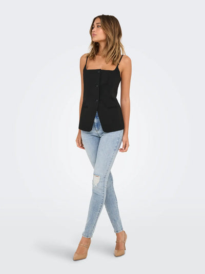 Adora Waistcoat Top Black