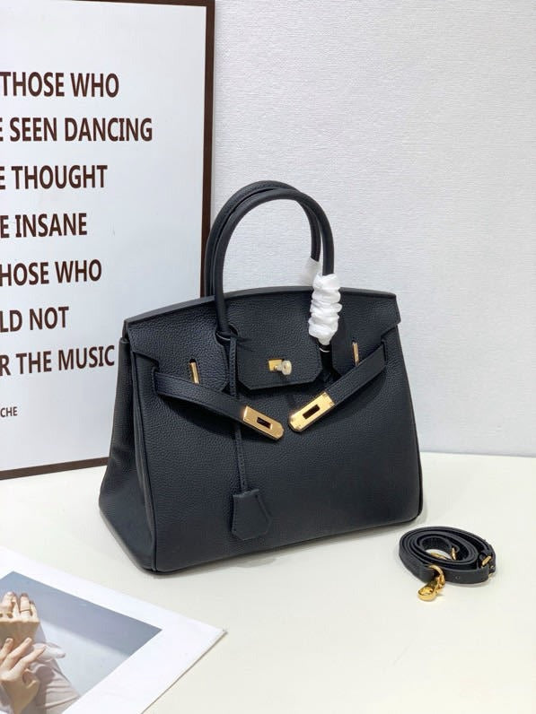 B30cm Togo Leather Bag  Black