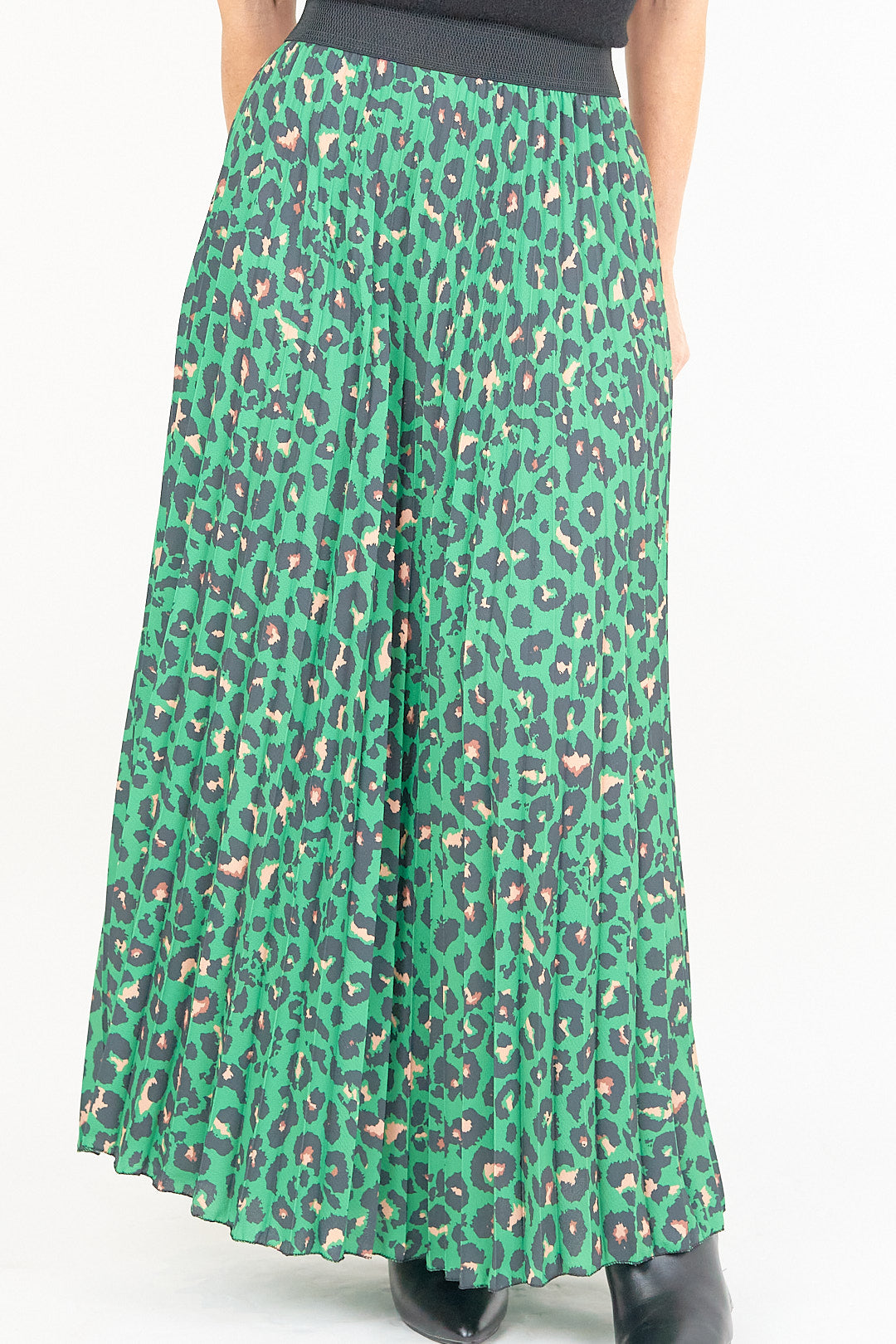 Pleated Animal Skirt Vibrant Green