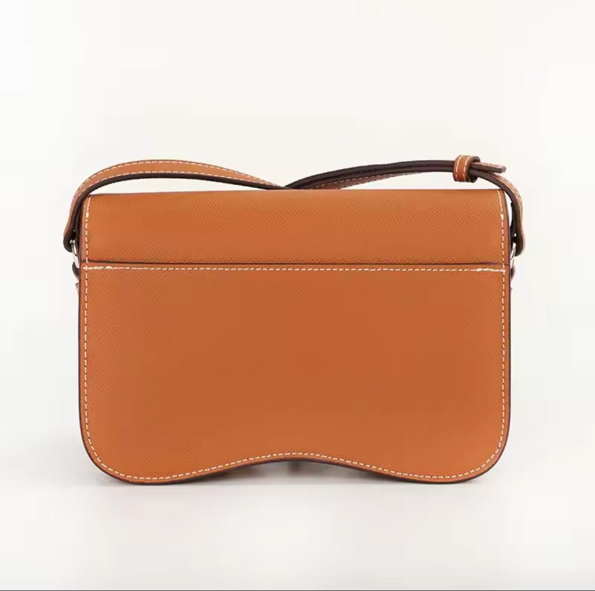 Leather Horse Bit Cross Body Bag Tan