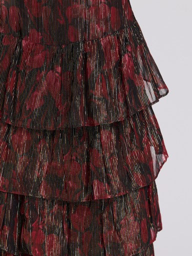 Mimi Metallic Skirt Claret