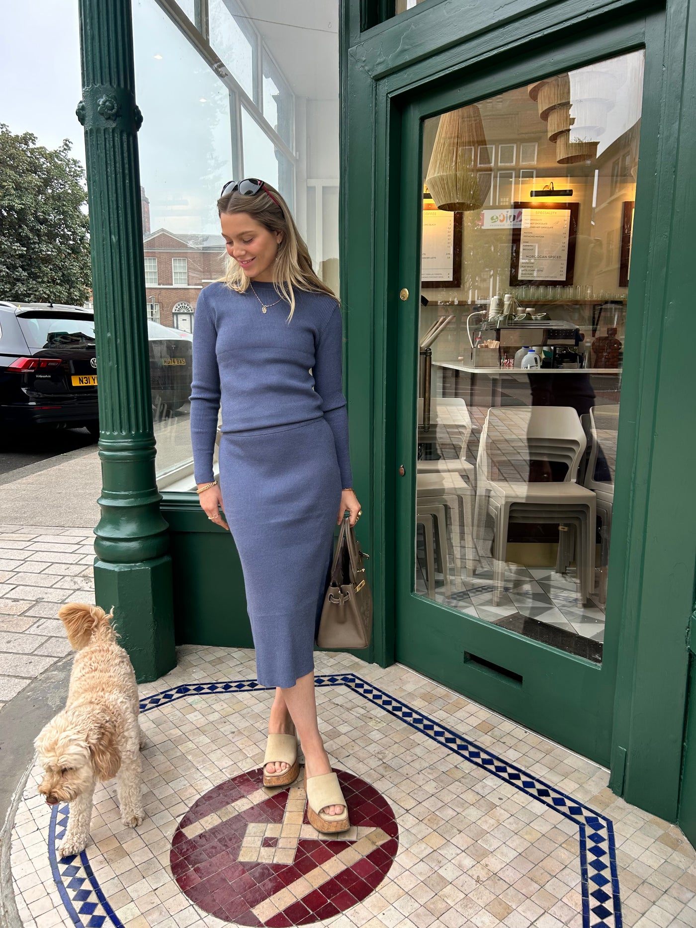 Kate Knitted Skirt Blue