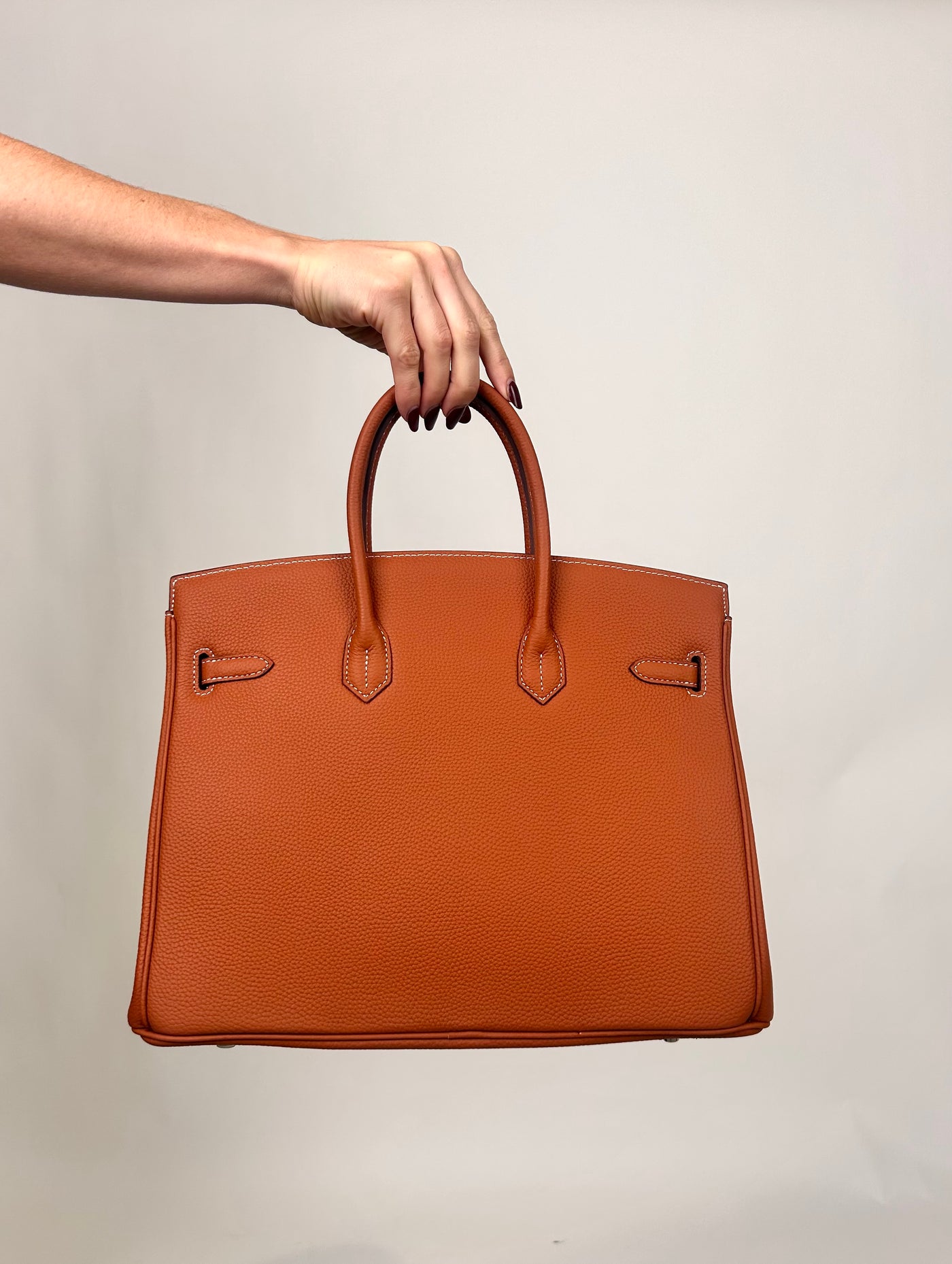 B35cm Togo Leather Bag Tan